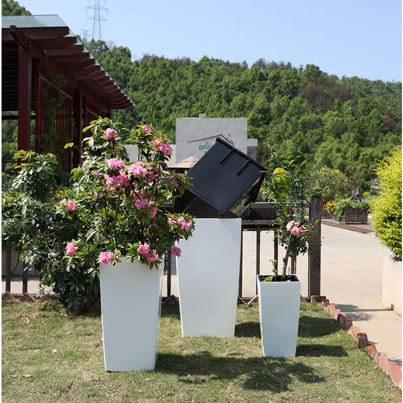 工厂直供自批发 方形大号高筒落地客厅懒人自吸水花盆 吸水花盆
