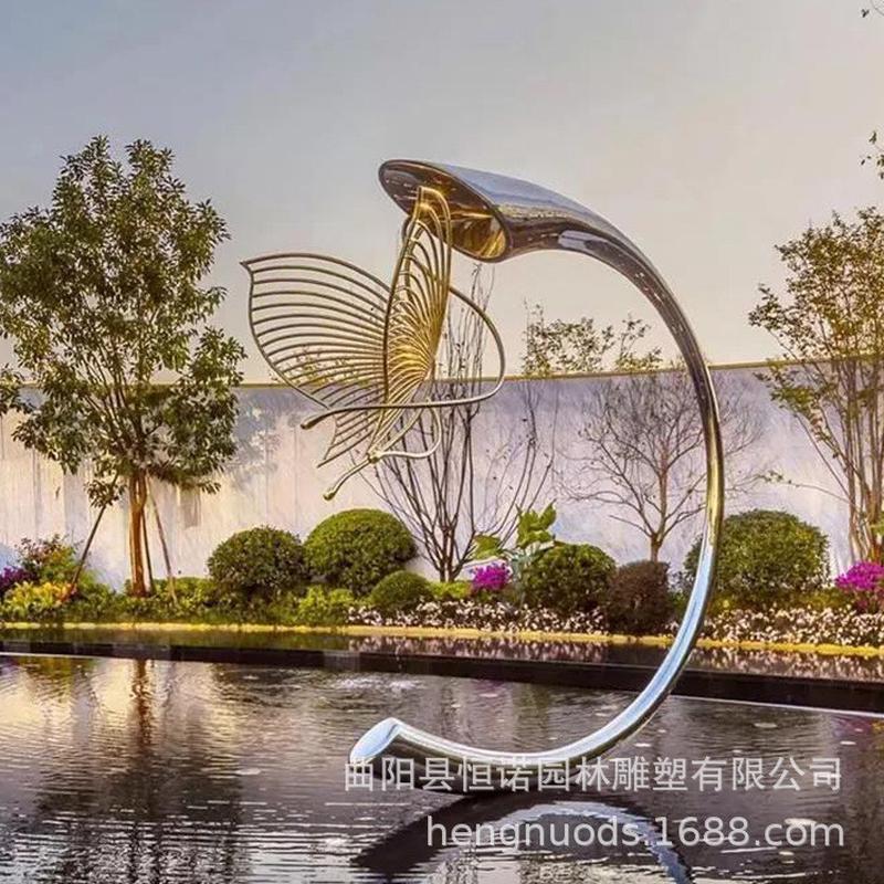 熊不锈钢雕塑厂家户外广场摆件金属廊架抽象铁艺镜面大型园林景观