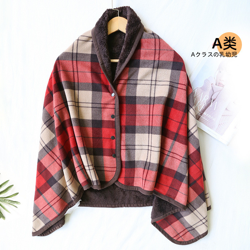 披肩毛毯单人办公室披风小毯子宿舍学生盖腿午睡加厚冬季懒人毯