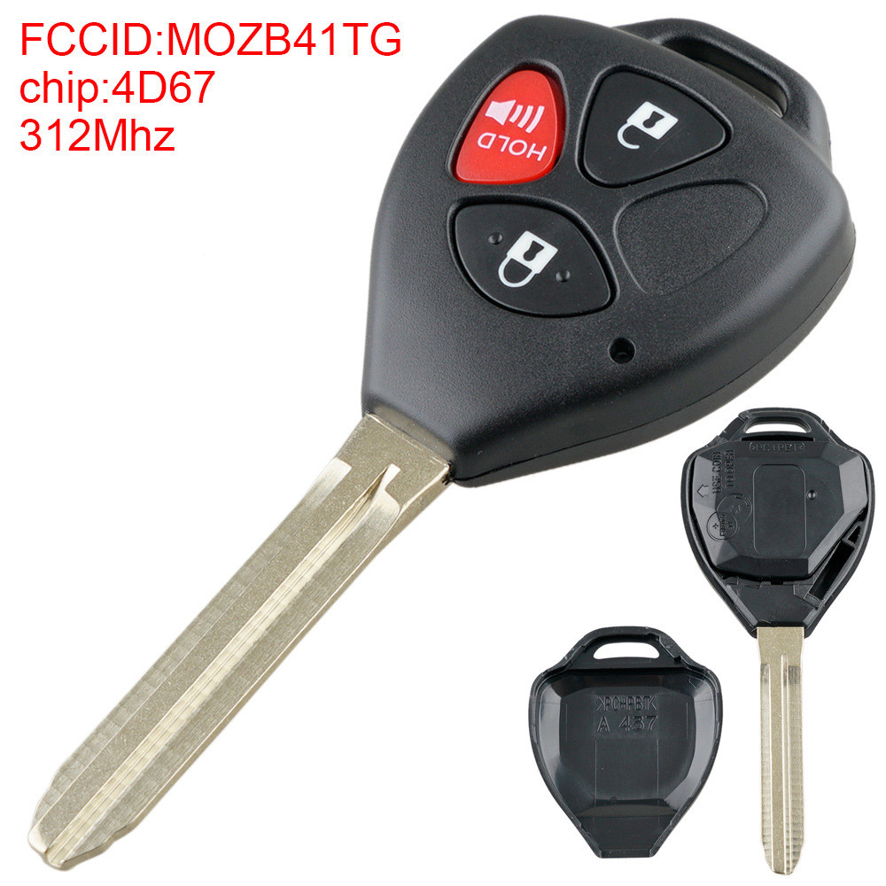 312Mhz3按钮遥控钥匙4D67芯片MOZB41TG适用丰田2007-2013