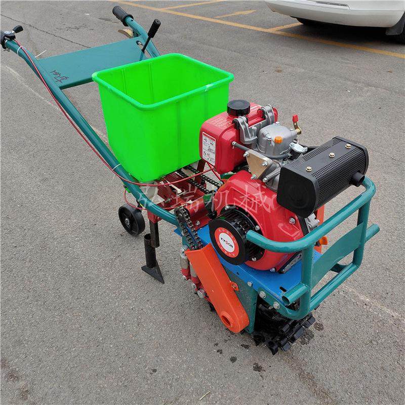 热销山东多功能手推式播种施肥耕耘机汽油柴油犁地旋耕除草耘播机