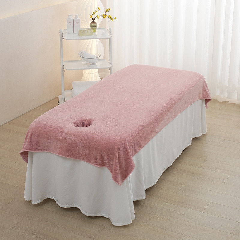 美容床单单件盖毯吸水绒高档铺床推拿床理疗按摩巾开洞美容院用