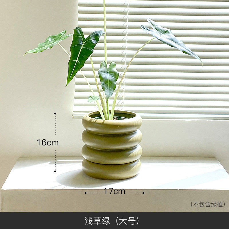 栀美家创意轮胎陶瓷花盆托盘底座海芋分体式盆栽兰花盆陶盆