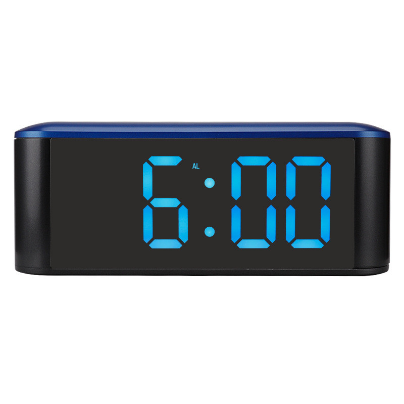led电子镜面钟温湿度计家用卧室桌面台钟学生儿童数字闹钟床头钟