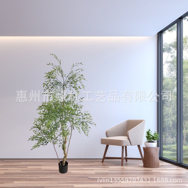 仿真盆栽网红室内盆栽假绿植批发仿真树落地南天竹批发仿真绿