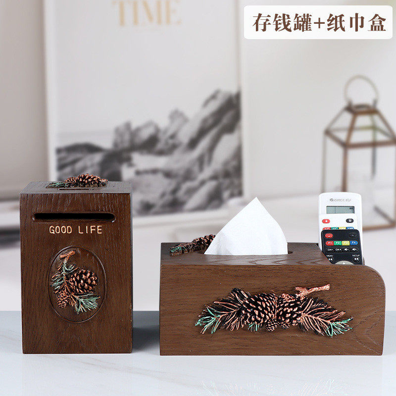 欧式树脂创意牙签盒时尚美式复古棉签盒化妆棉签收纳盒牙签罐家用