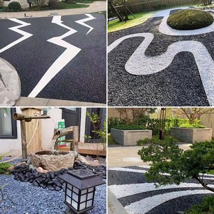 热销黑色砾石水洗石庭院造景碎石子灰色铺路石头枯山水室内花园青
