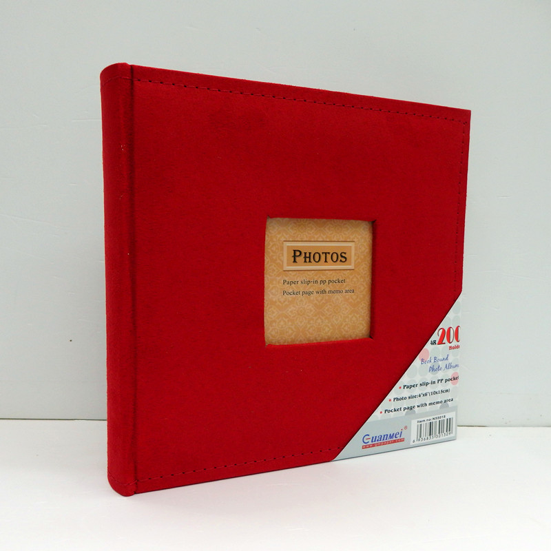 新款美厂家创意绒面纪念相册4r2袋200张纸芯页带记事纸6寸广相册