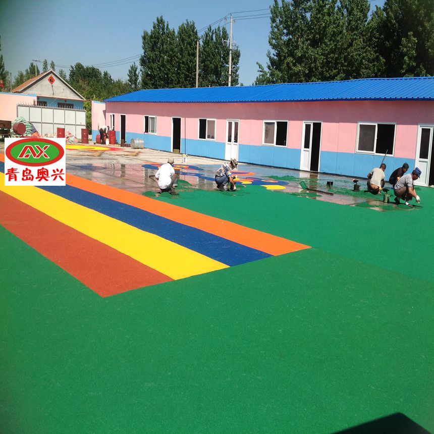 幼儿园室外橡胶跑道健身房塑胶地垫地胶学校室外彩色跑道地板