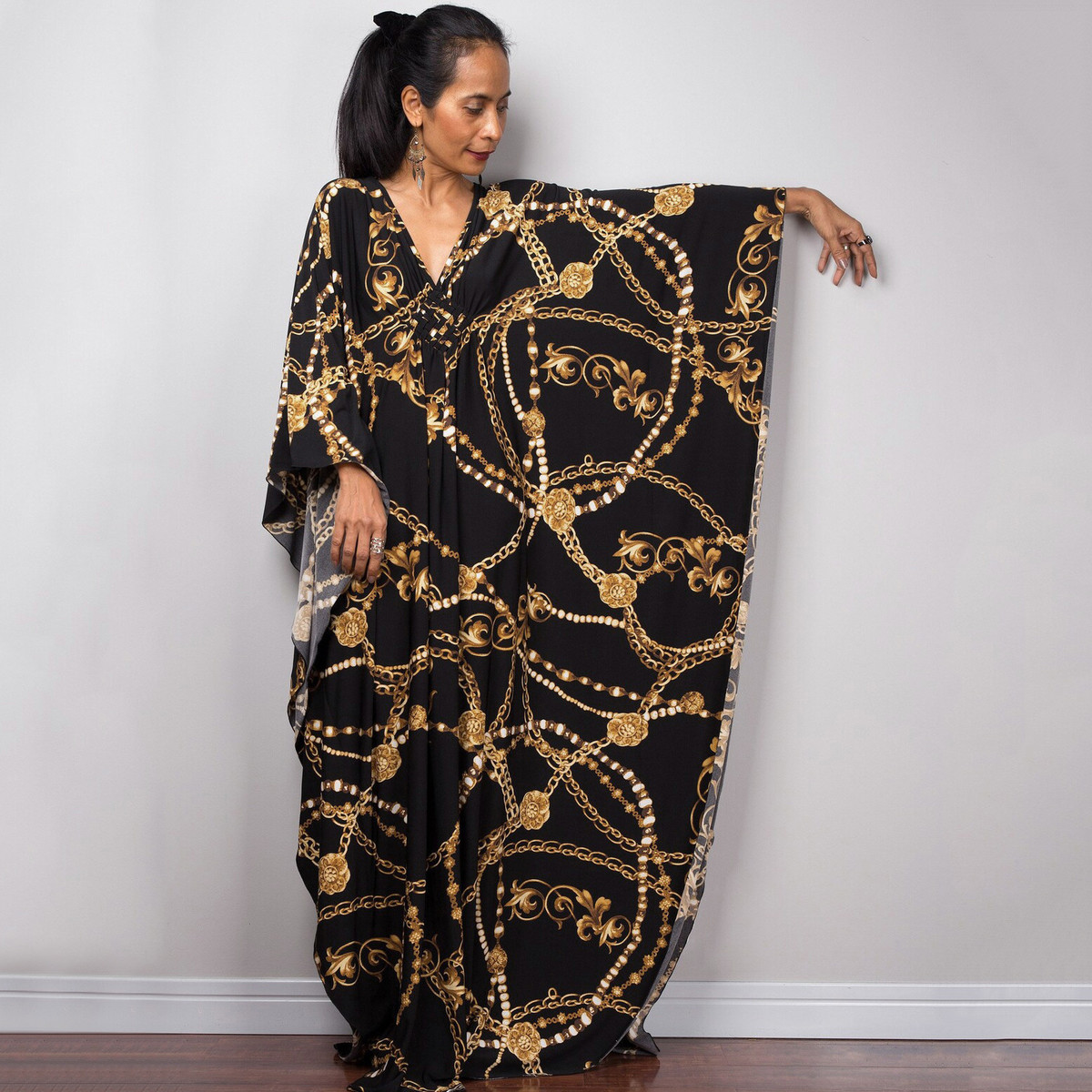 沙滩罩衫）手工编织度假长袍8693（44色中间y