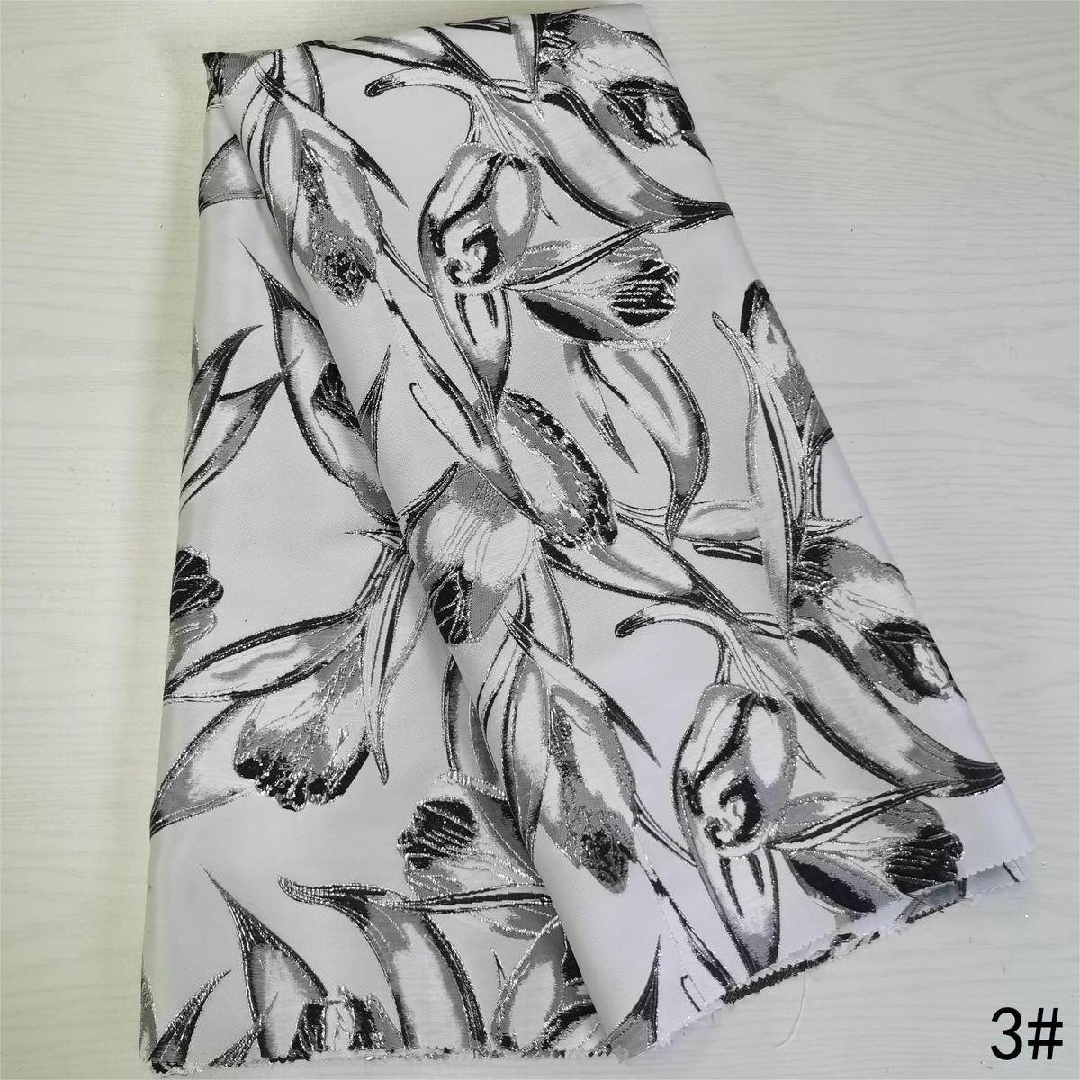 绫丝新大提花面料金属丝色织精美花纹服装面料