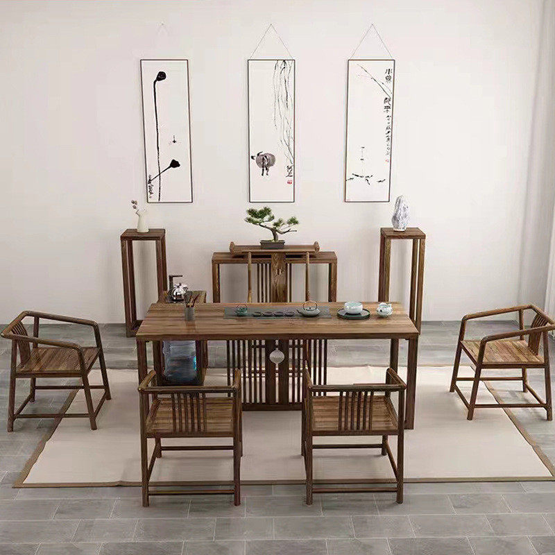 老榆木禅意茶桌椅组合办公室茶台全套套装中式茶艺一体茶道泡茶台,住宅家具,家用茶台/茶桌,淘宝优惠券,粉丝福利购,淘宝优惠卷