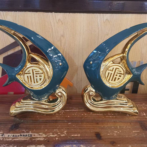 热销艺术轻奢陶瓷电镀摆件创意抽象新品软装装饰品 - 封面