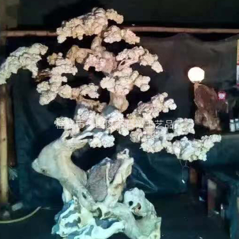 盆景定制仿真花树厂家复古树枝实木造型树室内外装饰树造景观树