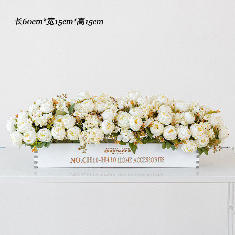 批发50cm栅栏仿真盆栽花束插花成品仿真花玫瑰花装饰花假花摆件
