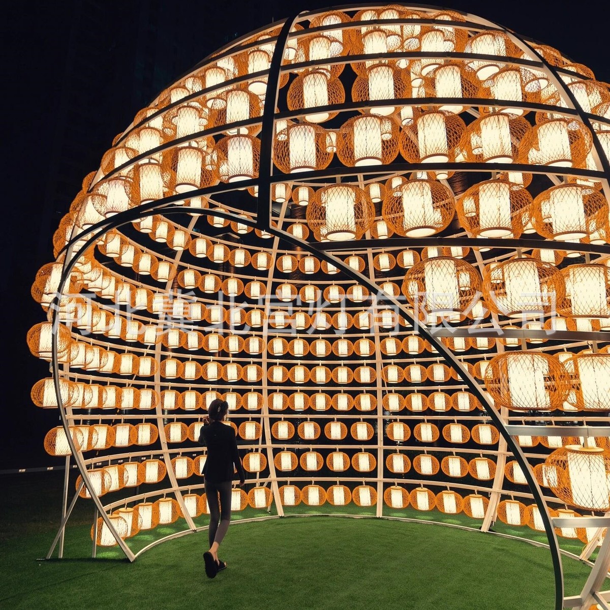 竹编灯笼天幕灯笼灯光灯展灯会庙会节游乐园公园商场防水冬瓜灯笼