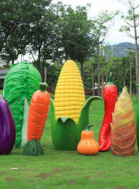 水果玻璃钢雕塑户外园林景观农家乐果园摆件大型仿真青菜蔬菜雕塑