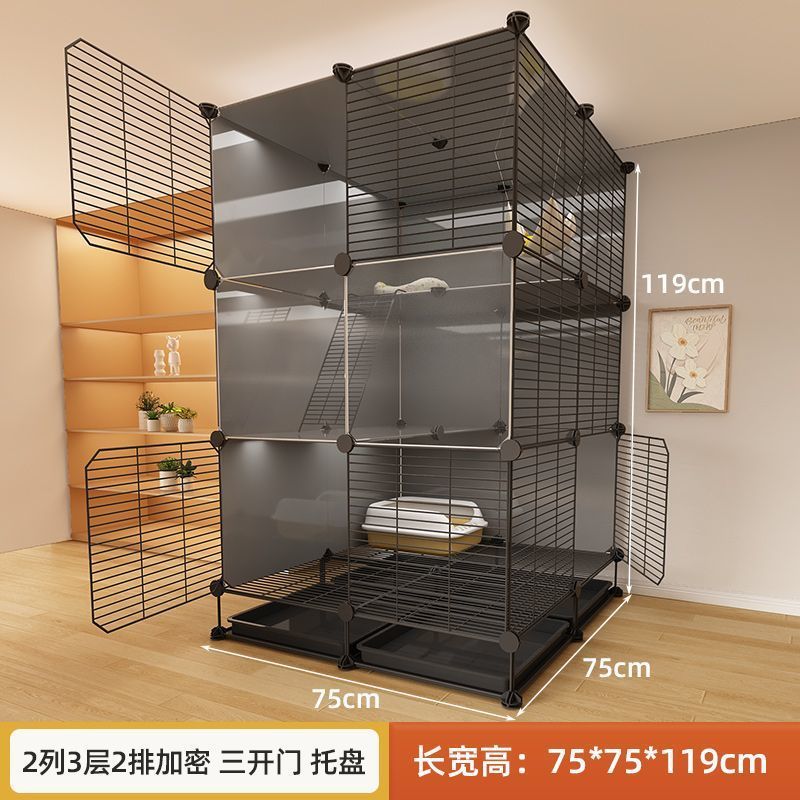 猫笼子家用室内加密铁网猫笼超大自由空间带猫咪一体猫别墅厕所屋