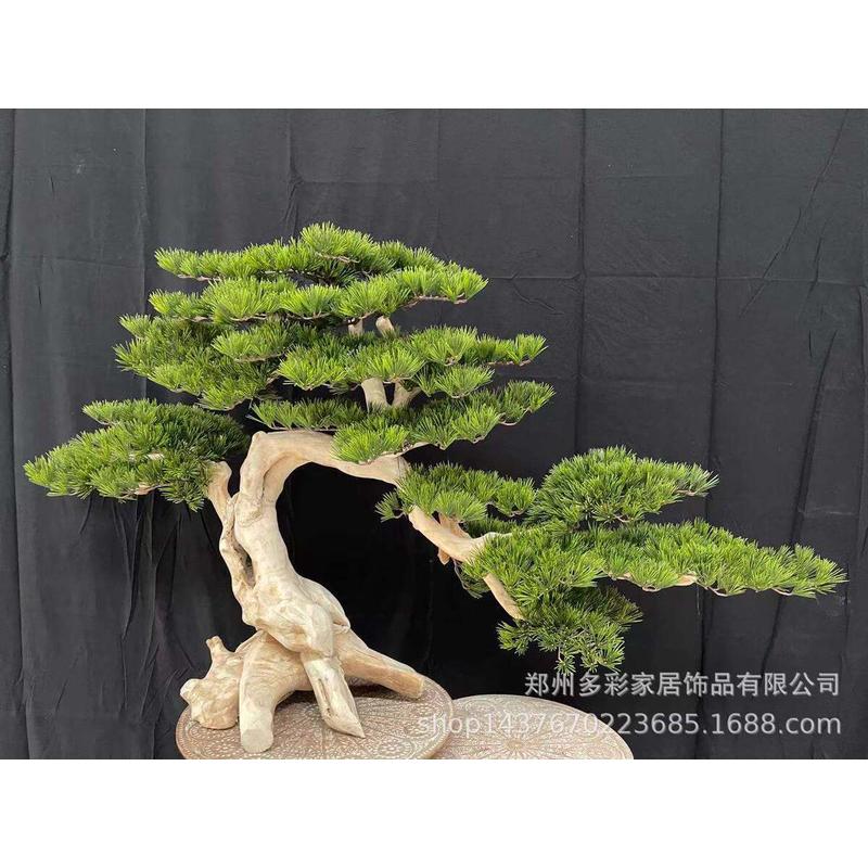 仿真大型柏树迎客松树松罗汉松美人松盆景摆件红绿枫禅意造景假树