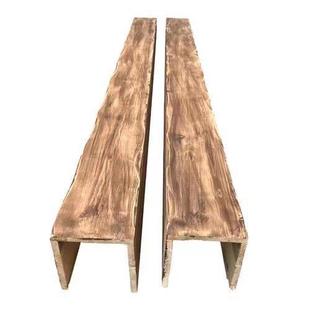 老榆木天花梁复古原木装饰梁榆木空心梁吊顶假木梁板材实木假墙板