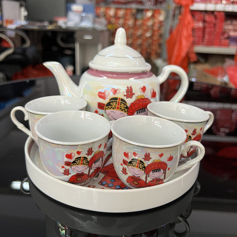 m3no批发敬婚庆女家嫁妆经典传统习俗新人结婚长辈敬茶港版陶瓷喜