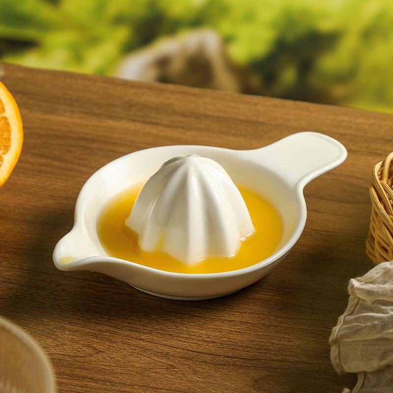 热销日式陶瓷手动榨汁器家用姜汁橙汁水果压汁器小巧可爱手工榨汁