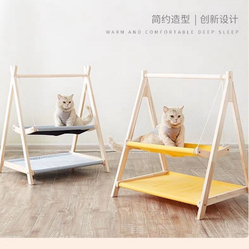 现货木制猫吊床木制猫窝悬挂式宠物猫架猫摇篮猫猫吊床宠物床摇床