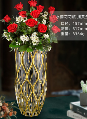 xxsp北欧透明玻璃花瓶创意家居客厅轻奢水培插花瓶高级感插花器