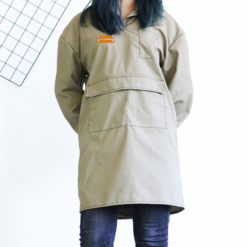 长袖围裙男罩衣耐脏厨房餐饮专用画画防污家用工作服女反穿衣