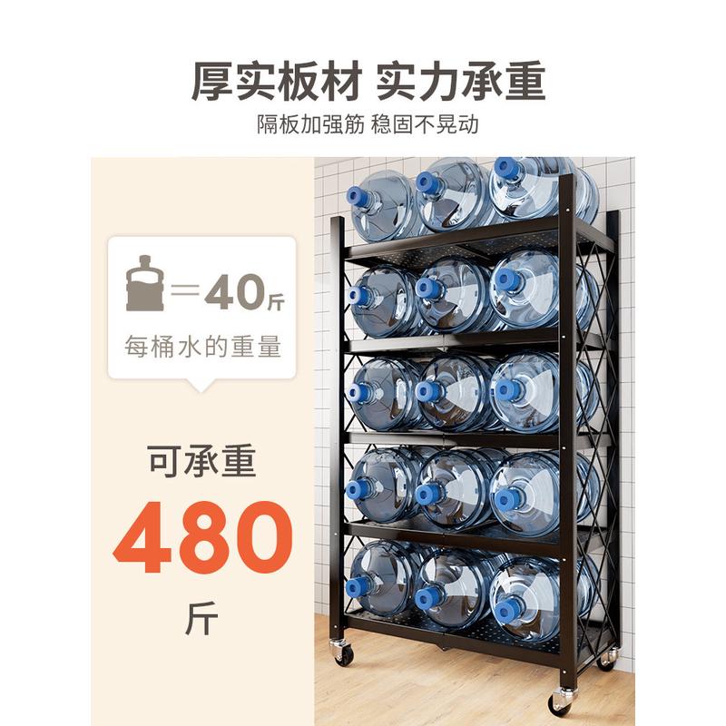 8dwl免安装置物架折叠多功能厨房落地储物烤箱微波炉锅具蔬菜收纳