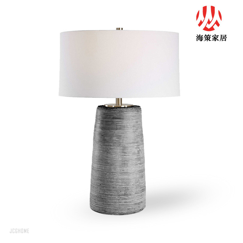 现代绿色陶瓷台灯卧室宫庭布罩简约现代装饰台灯床头柜摆件台灯