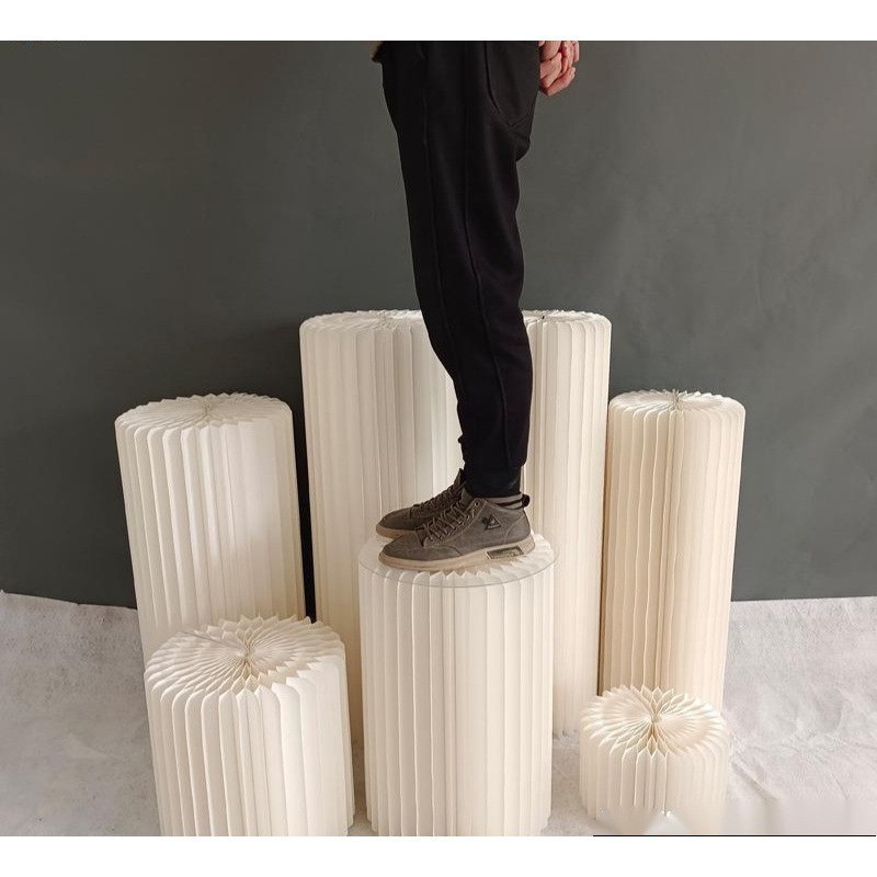 十八家纸艺可折叠纸展示台柱甜品圆桌婚礼中岛道具鞋包商品陈列架