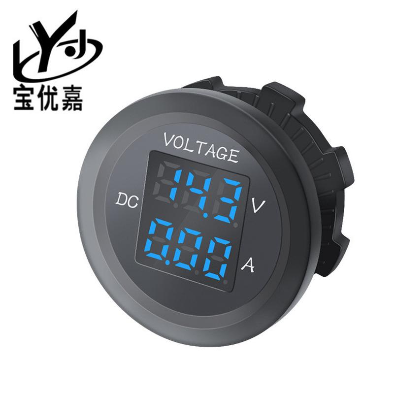 热销热卖通用骑车房车改装电压电流表三位数显表12-24V电压电流测试