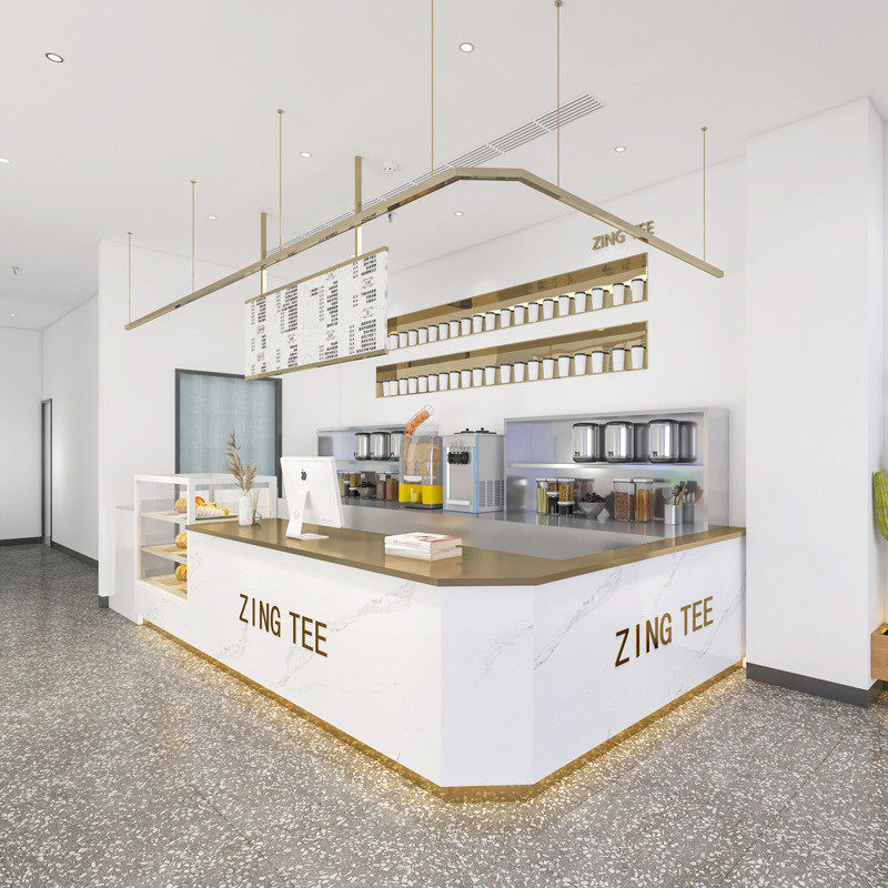 l型吧台收银台服装店简约现代风宾馆鞋店拐角7字型l形商场饰品店