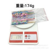 工具编织彩色卡通图软陶柄钩针长形软陶柄铝钩针一套12支装 袋