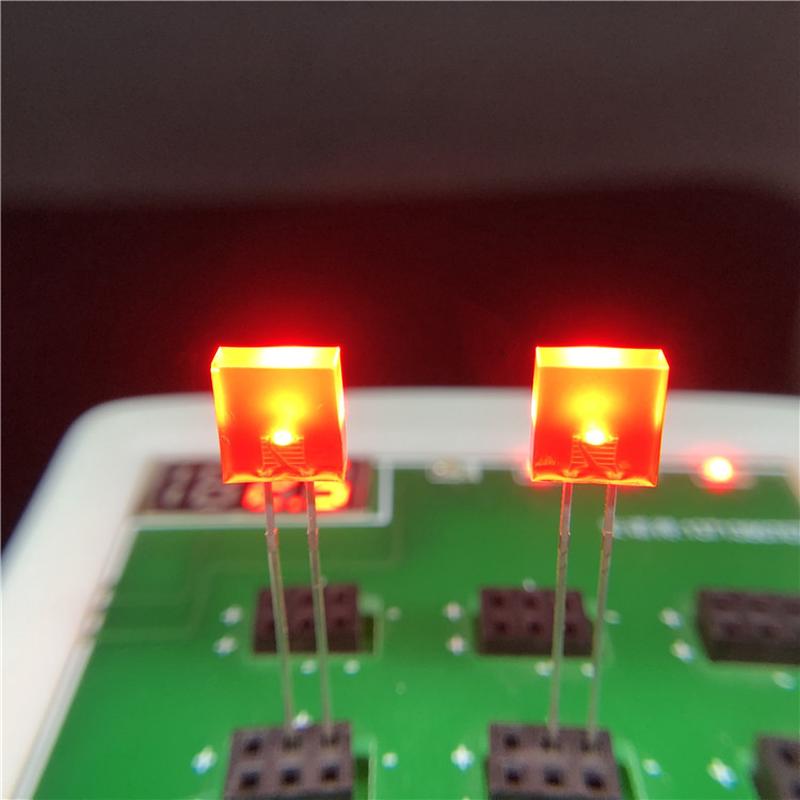 优质供应指示灯255方形红发红高亮发光二极管方形255红光直插LED