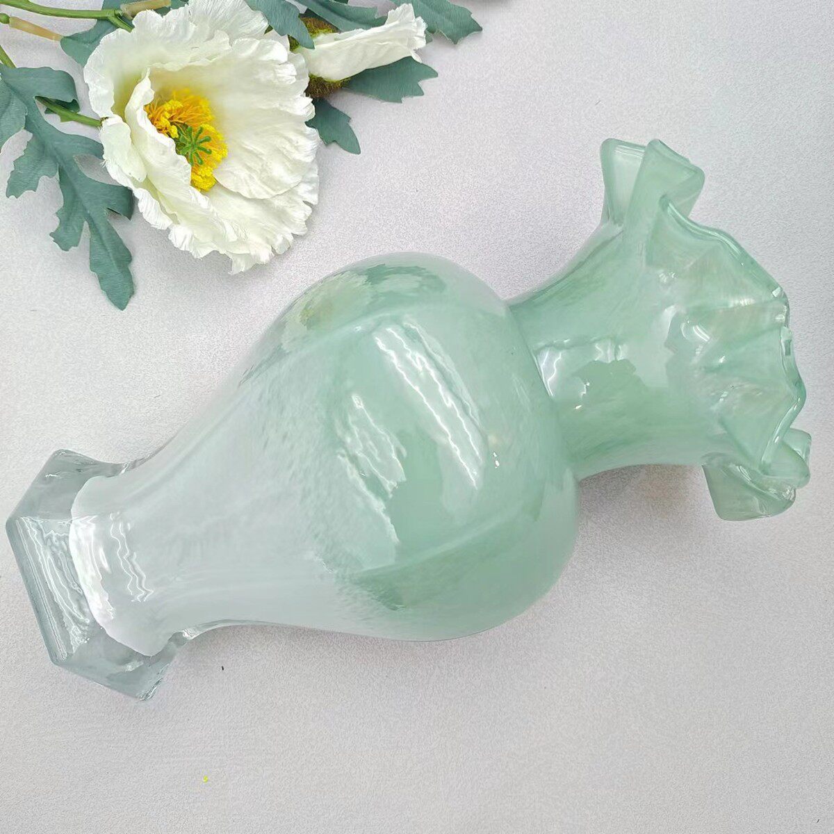 新款琉璃石榴花瓶网红ins风欧式轻奢高颜值客厅水培水养装饰摆件