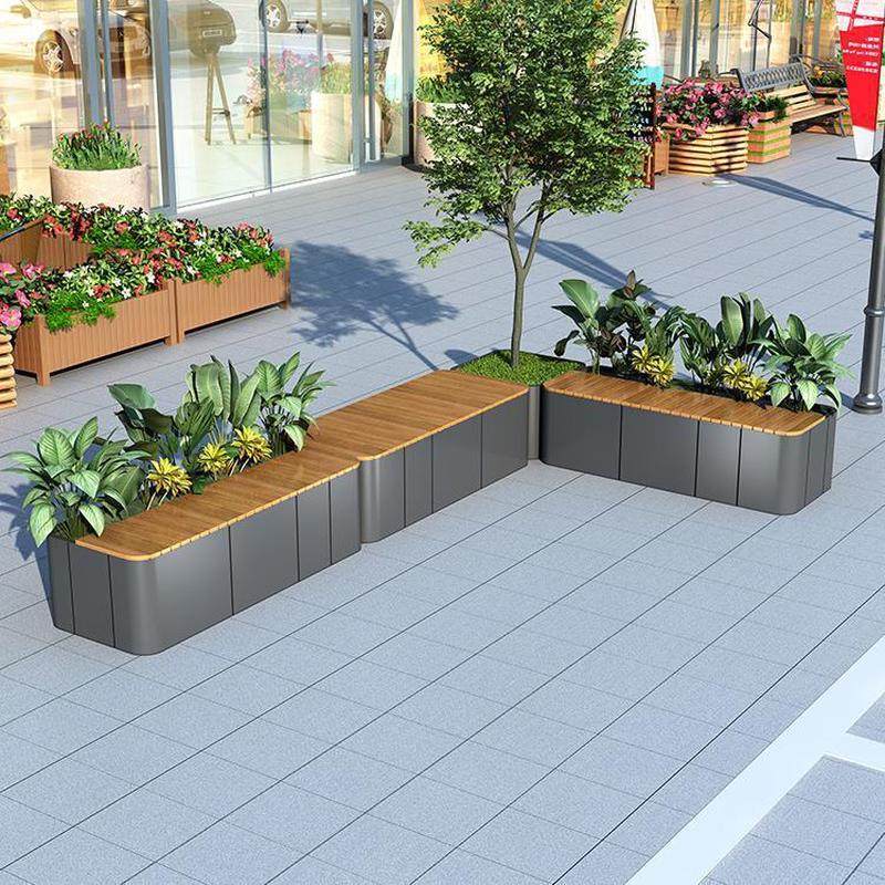 d花坛户外不锈钢坐凳花箱商场花池室外座椅组合！铁艺种植槽隔断,电子元器件市场,元器件盒/零件盒/方盆,淘宝优惠券,粉丝福利购,淘宝优惠卷