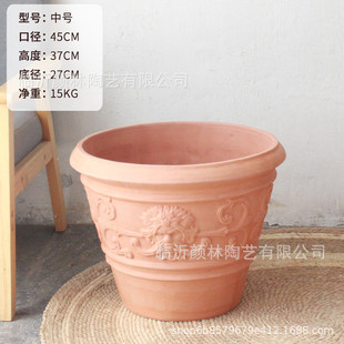 大码陶盆红陶大盆栽树陶盆大大红陶外贸景观盆红泥盆花缸花桶大号