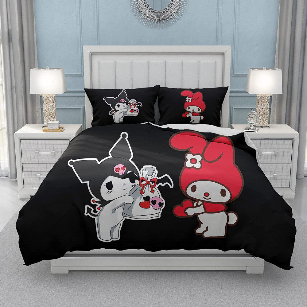 厂家来图可新款 定卡通系列3d数码印花 三件套被套床单枕套