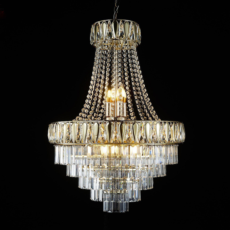 热销婚庆道具电镀铁艺水晶吊灯舞台装饰灯婚礼堂亚克力吊顶布置金