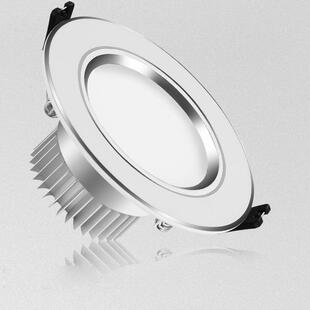 客厅吊顶孔灯商用三色变光玄关75mm开孔12cm黑筒灯3w嵌入式3.5寸