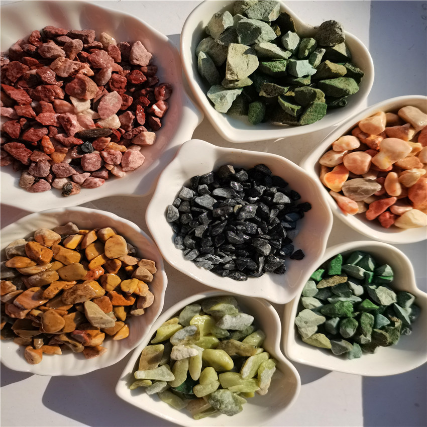 白色碎石花园供应黑色卵石石子小石头彩色多肉盆栽铺面石