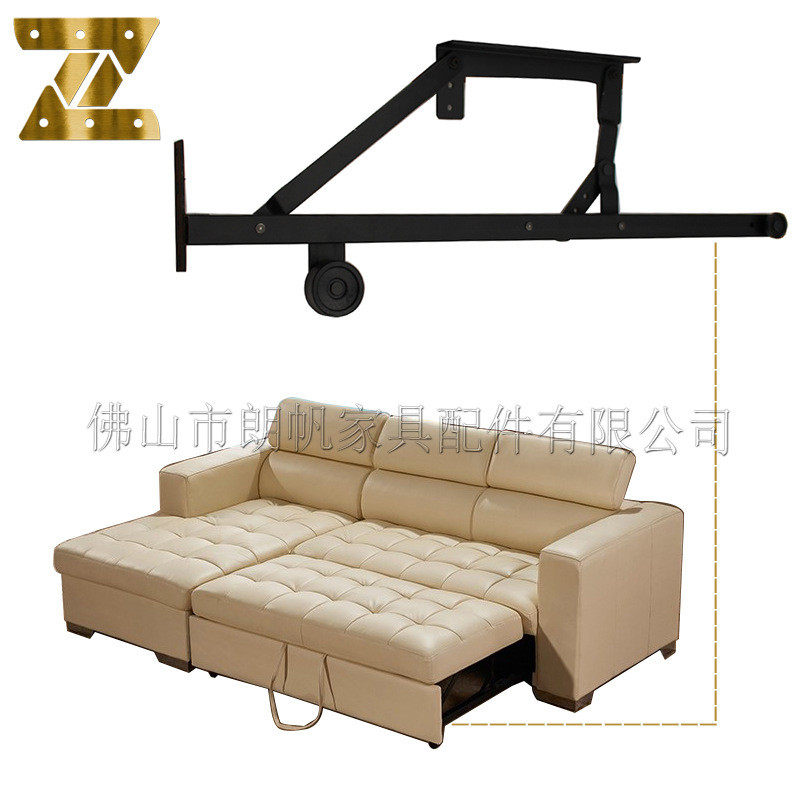 折叠家具五金床箱配件带轮子推拉多功能折叠沙发铰链沙发抽屉铰