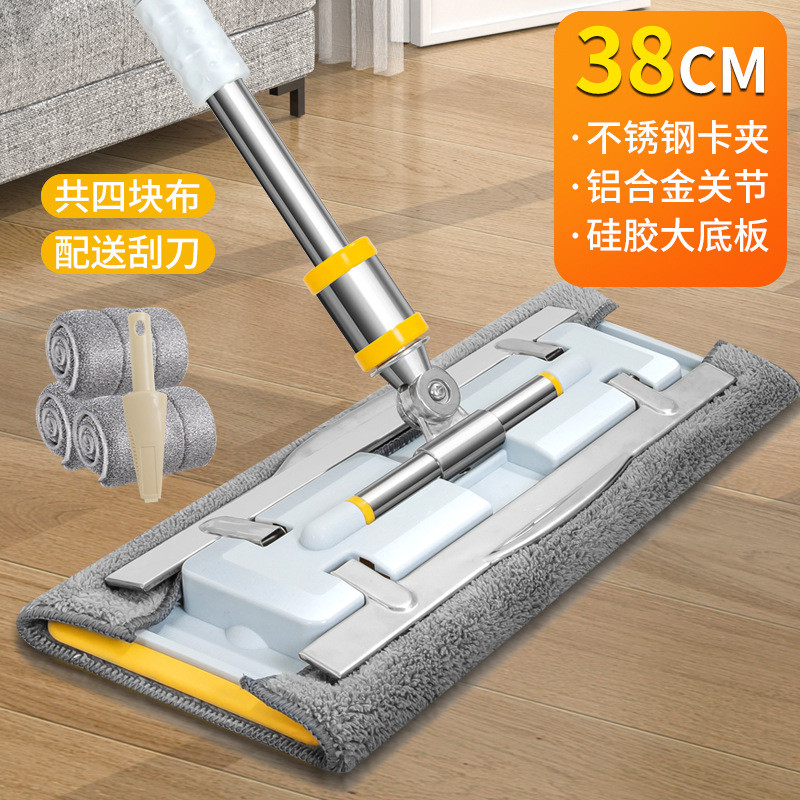 si6k拖把家用平板一拖净夹拖布固式干湿两用地板专用拖厨房瓷砖地
