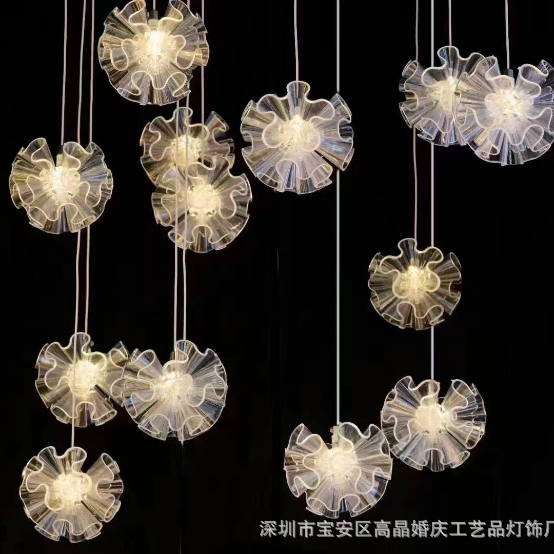 10头亚克力绣花球场地婚礼吊灯布置氛围装饰灯婚庆道具