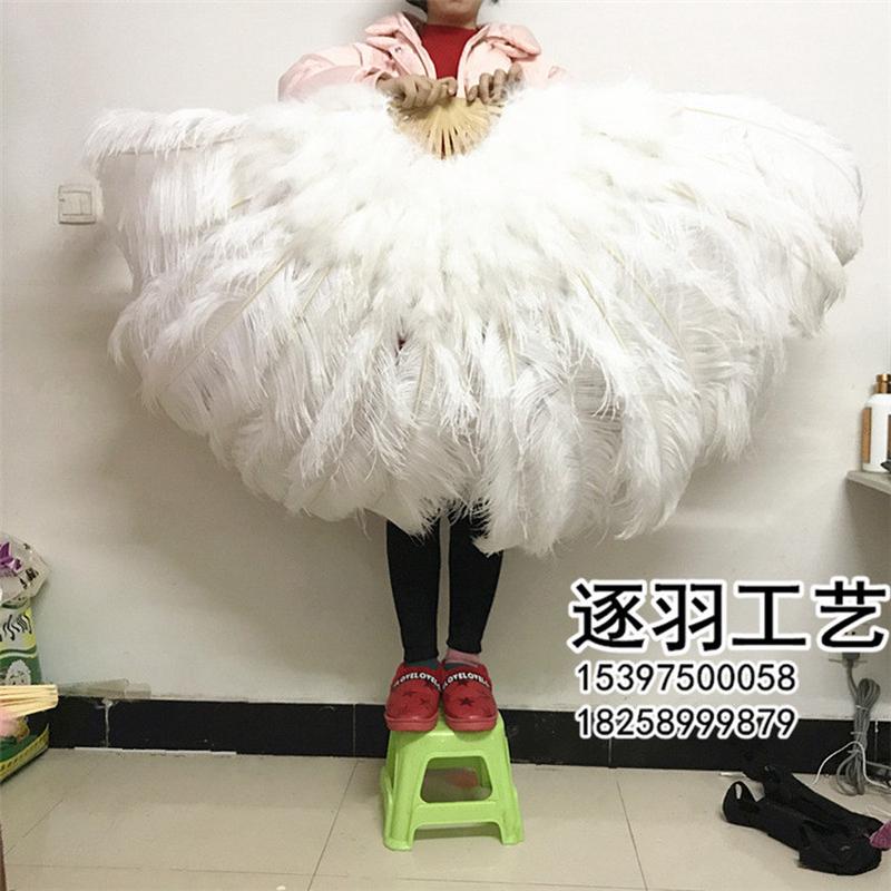 半径1米特大号鸵鸟羽毛扇子酒吧扇子舞台肚皮舞走秀表演羽毛夜店