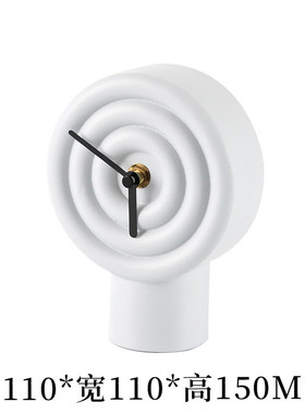 简约现代圆圈形时钟桌面摆件样板间卧室床头柜创意棒棒糖座钟饰品