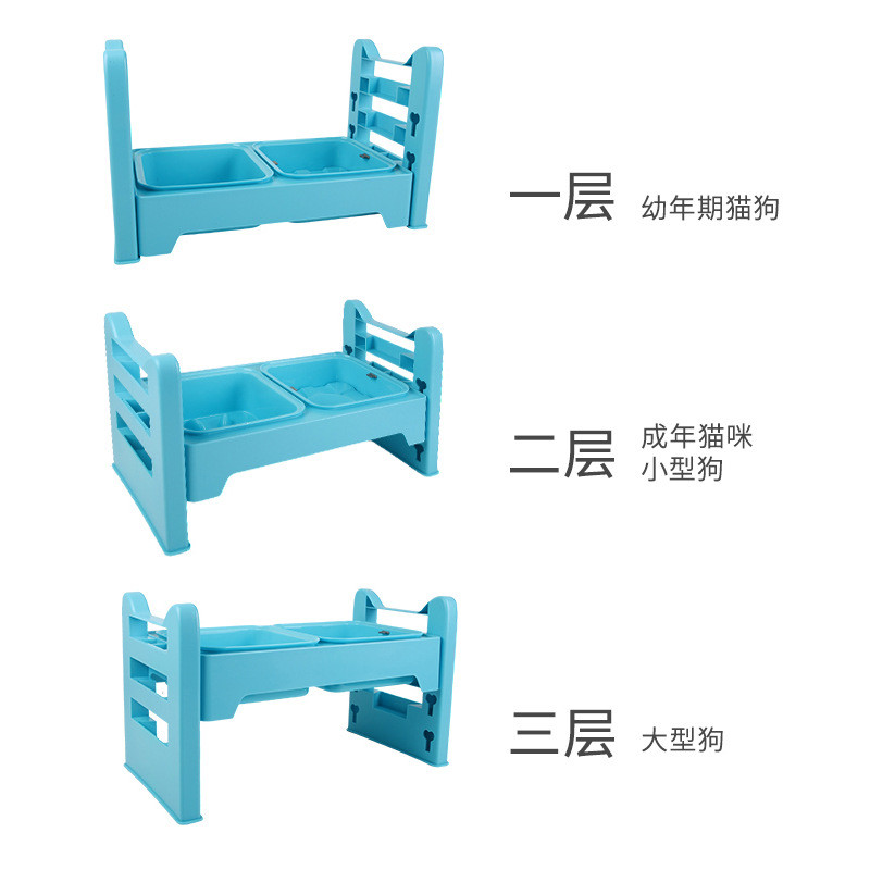 热销跨境新品宠物食盆不锈钢宠物升降桌碗碗饮水漂浮狗盆防打翻慢