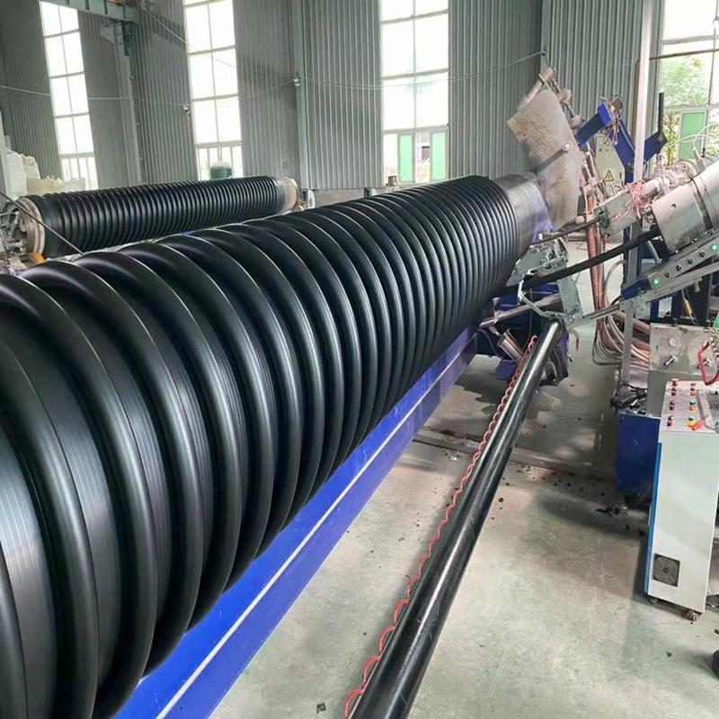 厂家直供缠绕hdpe结构壁增强管b型克拉管8级dn400市政排污缠绕管